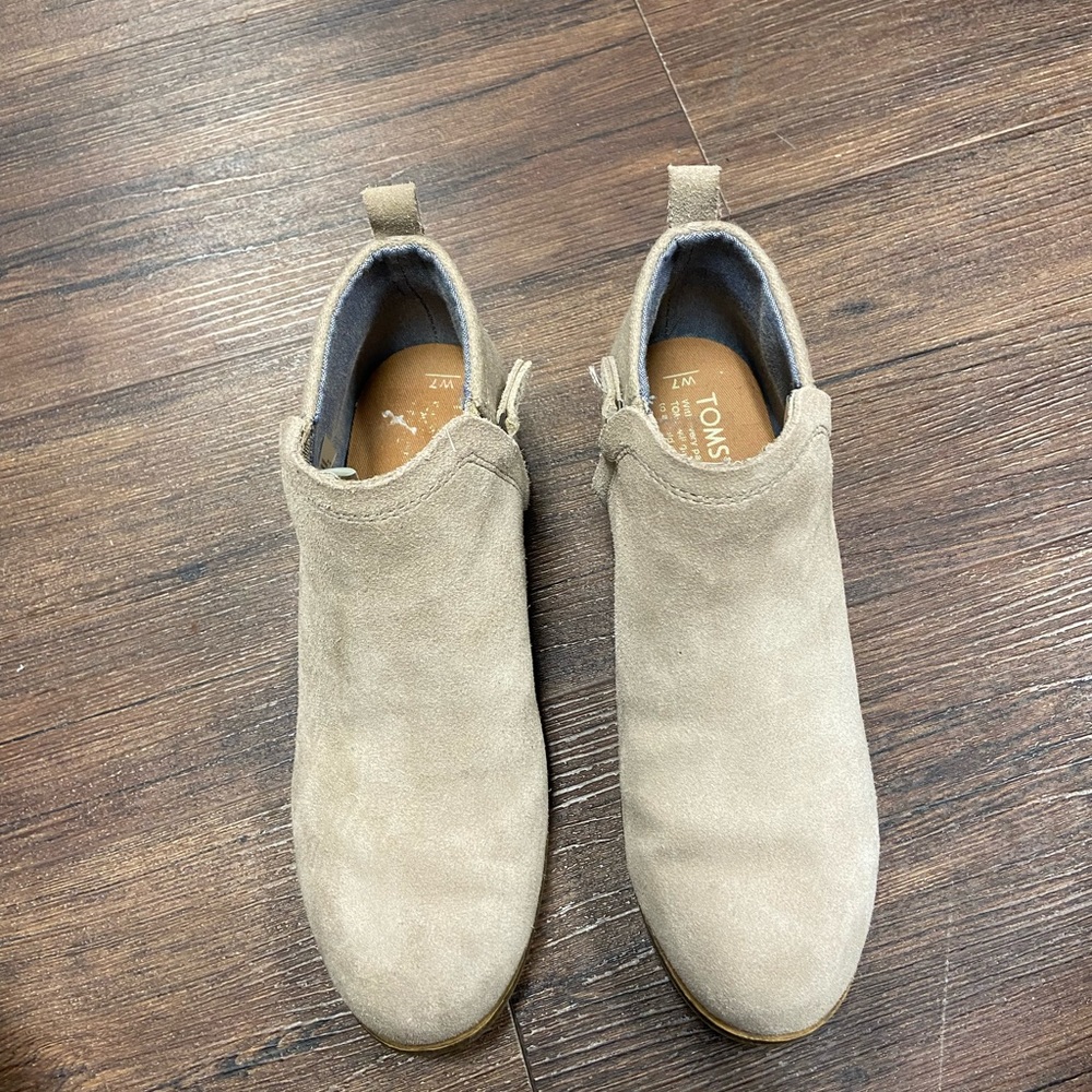 Tom’s sued leather booties